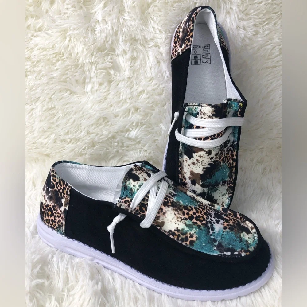 🐆🩵Women's Multicolor Animal Casual Shoes 42 US women’s 10 NWOT 🩵🐆 - Picture 16 of 16